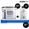 DICHT-SET: simpleBAU FLÜSSIGE DICHTFOLIE F1 ULTRAFLEX 5KG + TIEFENGRUND 1L + DICHTBAND 5M flüssigfolie, duschabdichtung set, duschabdichtung, abdichtung dusche, flüssigfolie dusche, dichtband dusche