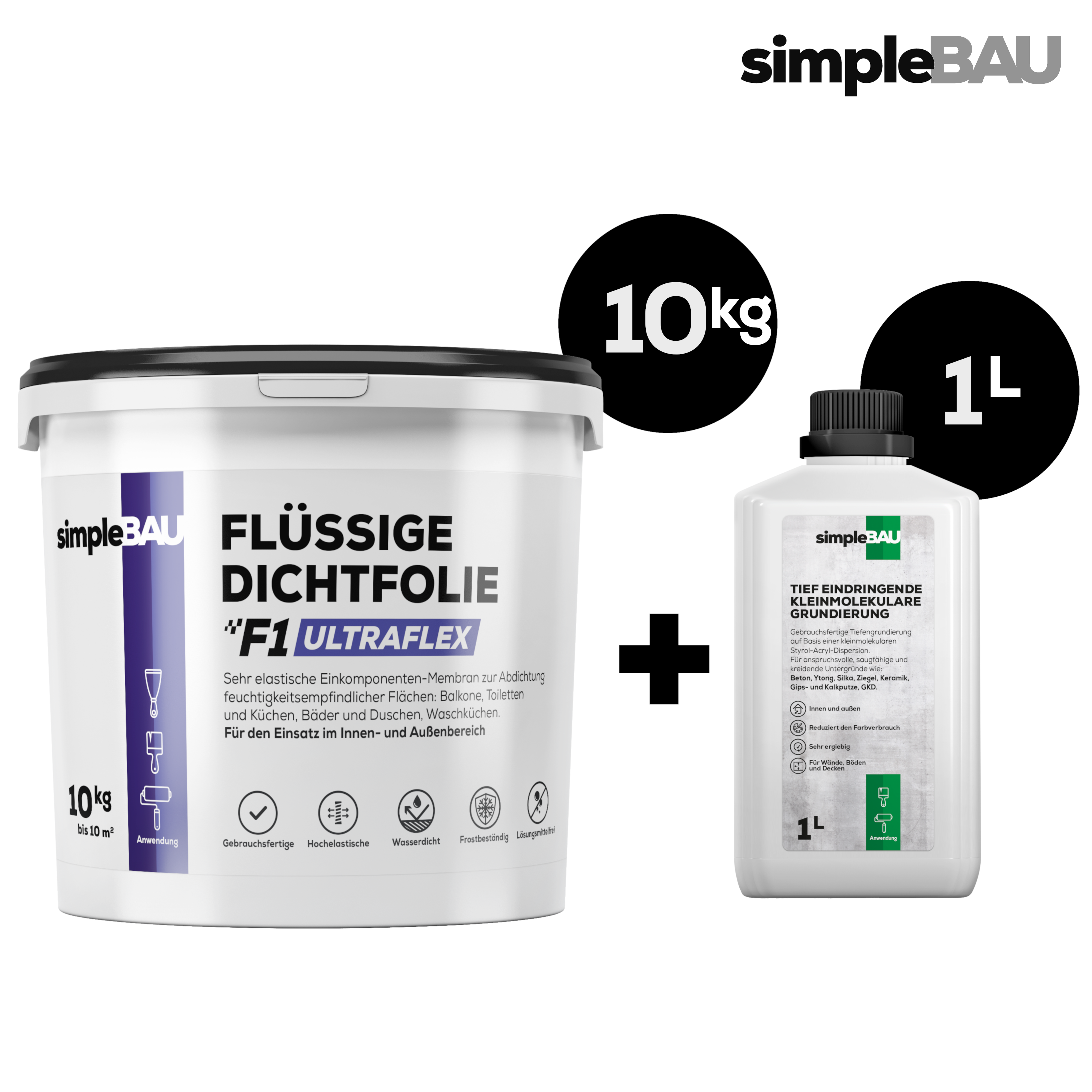 FLÜSSIGE DICHTFOLIE F1 ULTRAFLEX 10KG + TIEFENGRUND 1L