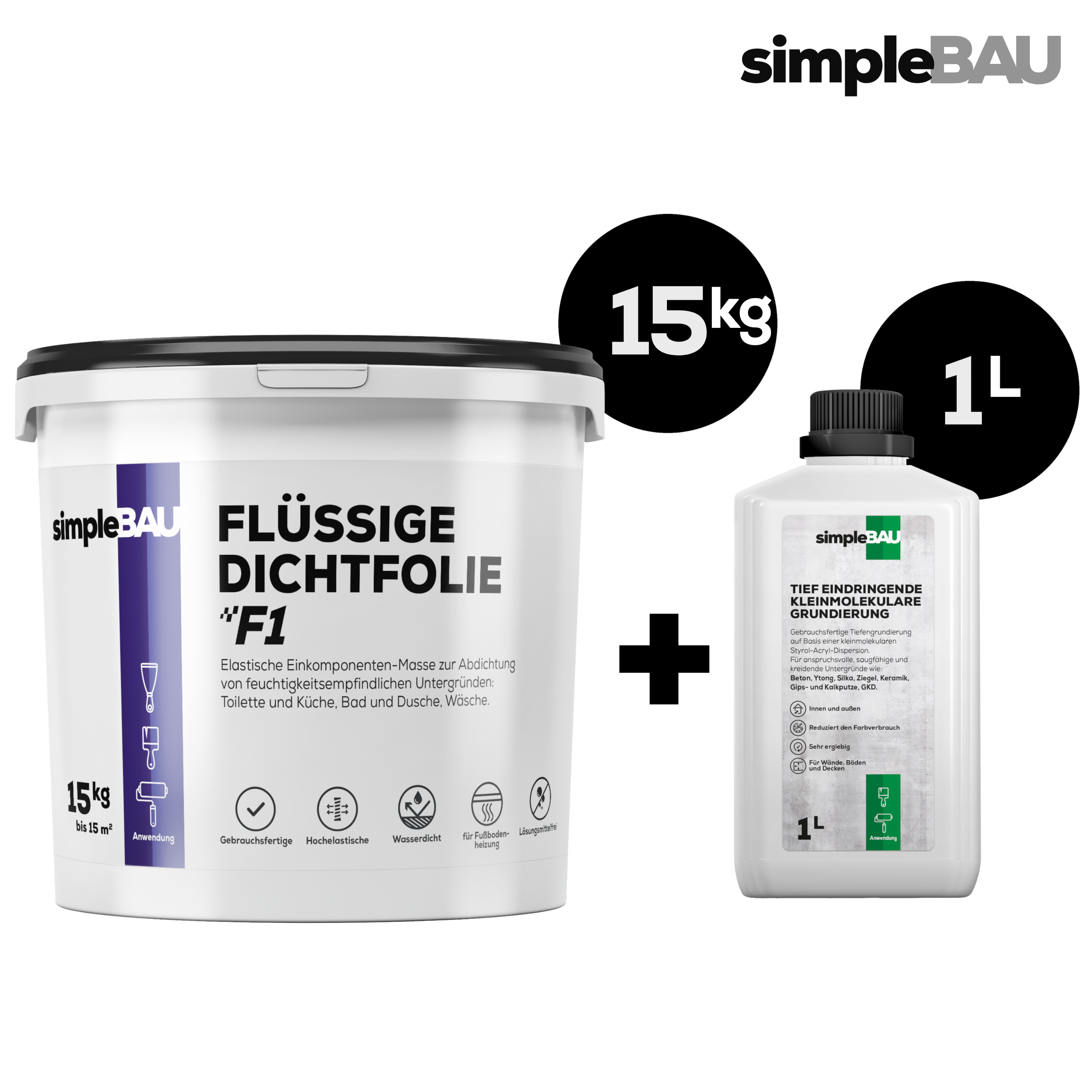 FLÜSSIGE DICHTFOLIE F1 15KG + TIEFENGRUND 1L