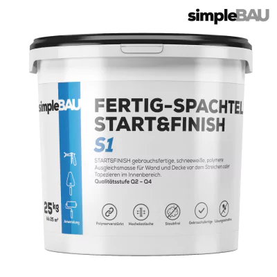 FERTIG-SPACHTEL START&FINISH S1 simpleBAU spachtelmasse, fertigspachtel weiß innen, spachtelmasse weiß, spachtelmasse weiß innen, gips, reparaturspachtel