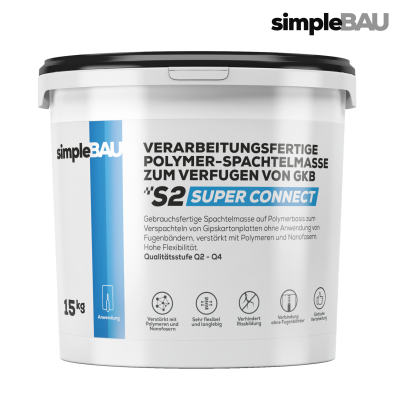 POLYMER-SPACHTELMASSE ZUM VERFUGEN VON GKB S2 simpleBAU spachtelmasse, fertigspachtel weiß innen, spachtelmasse weiß, spachtelmasse weiß innen, gips, reparaturspachtel