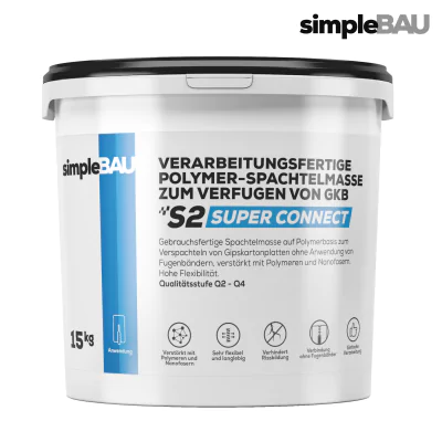 POLYMER-SPACHTELMASSE ZUM VERFUGEN VON GKB S2 simpleBAU spachtelmasse, fertigspachtel weiß innen, spachtelmasse weiß, spachtelmasse weiß innen, gips, reparaturspachtel