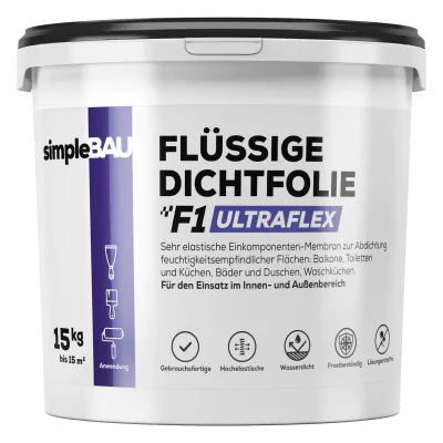 simpleBAU FLÜSSIGE DICHTFOLIE F1 ULTRAFLEX simpleBAU flüssigfolie, duschabdichtung set, duschabdichtung, abdichtung dusche, flüssigfolie dusche, dichtband dusche