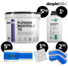 DICHT-SET: simpleBAU FLÜSSIGE DICHTFOLIE F1 + Tief eindringende, kleinmolekulare Grundierung + Dichtband + Innenecken + Wandmanschetten flüssigfolie, duschabdichtung set, duschabdichtung, abdichtung dusche, flüssigfolie dusche, dichtband dusche