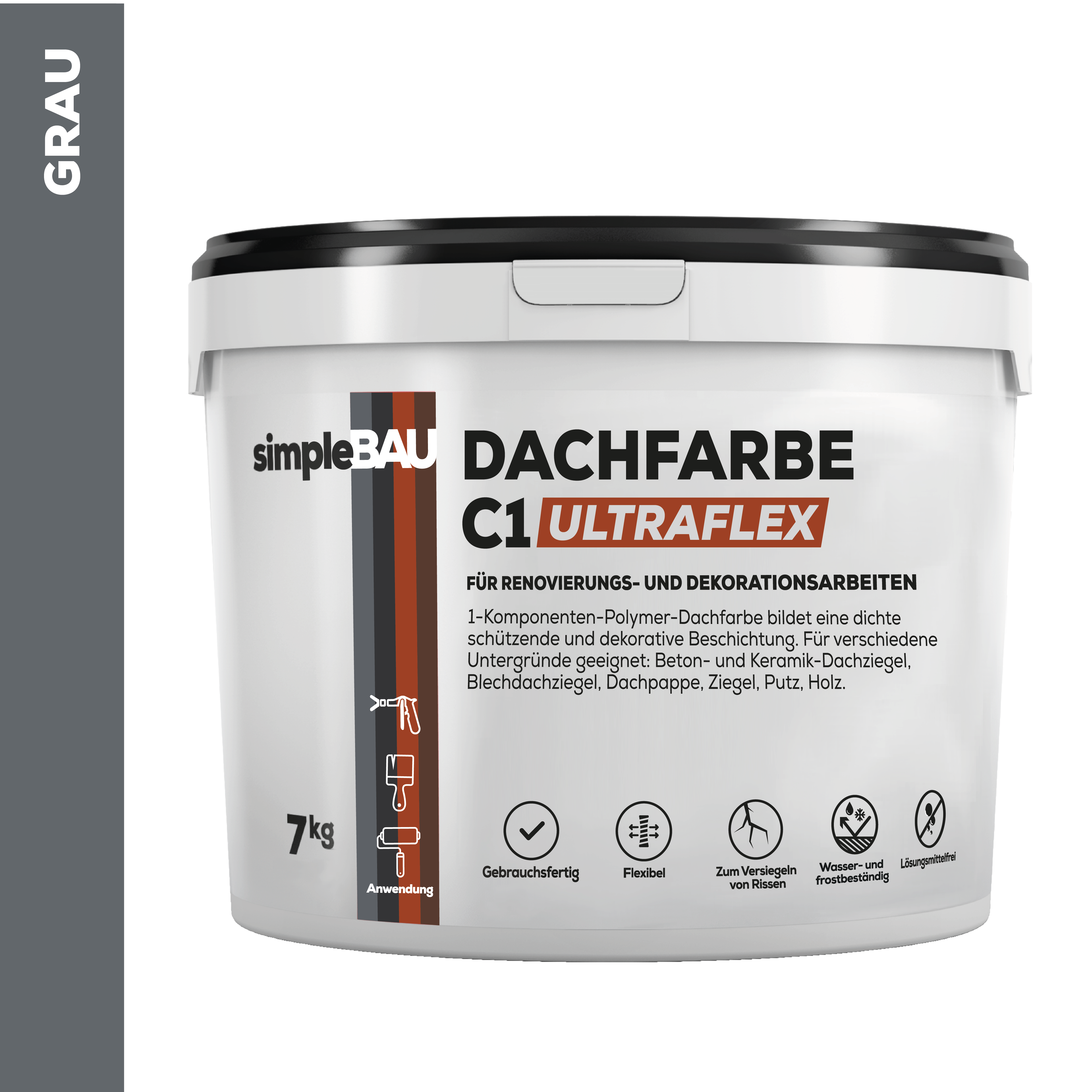 DACHFARBE C1 ULTRAFLEX – 7kg – GRAU